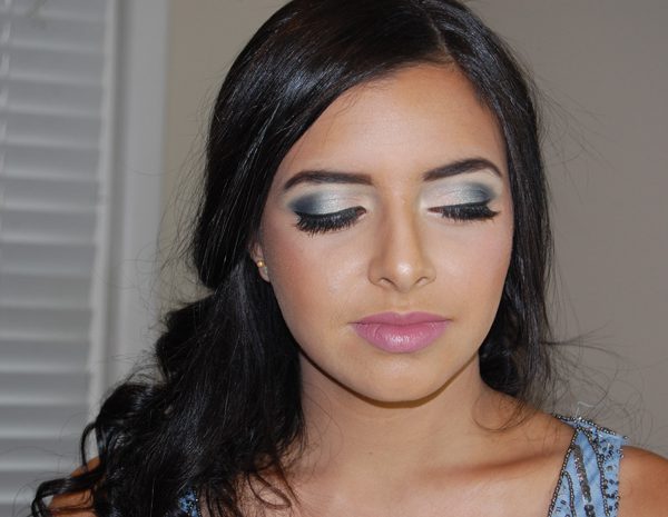 Prom night for this high school senior - glam hair and makeup by Naz Beauty