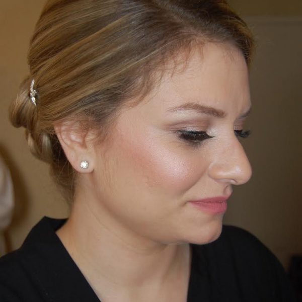 Bridesmaid with natural makeup at Atlantic Beach, NY - wedding party makeup and hair by Naz Beauty