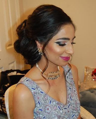 Ultra glam makeup for this bride at her reception in Leonard's Palazzo - bridal makeup and hair by Naz Beauty