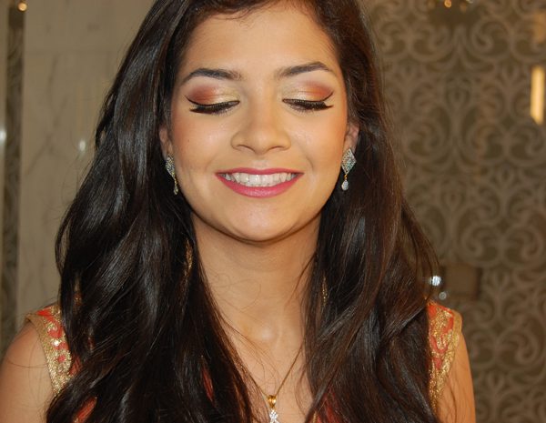 Soft glam on sister of the bride at engagement party at the Mandarin Oriental in NYC - makeup and hair by Naz Beauty