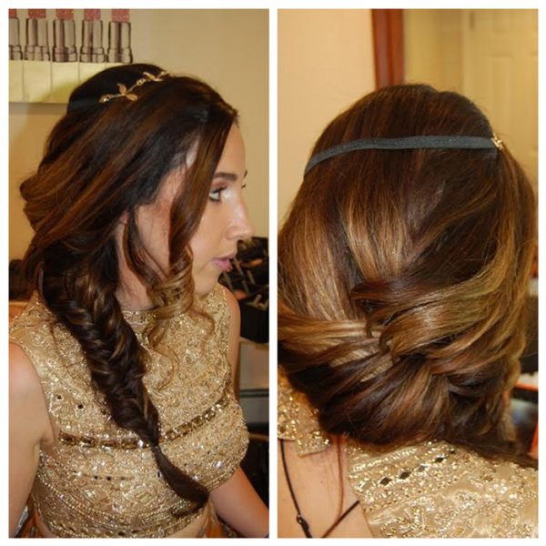 Bridal fishtail braid for this gorgeous bride at Bourne Mansion in Oakdale, NY - hair and makeup by Naz Beauty