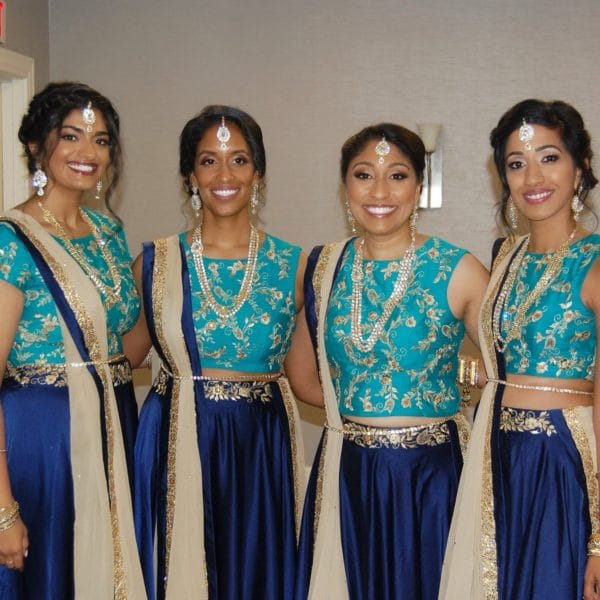 Bridesmaids ready with their hair and makeup done by Naz Beauty