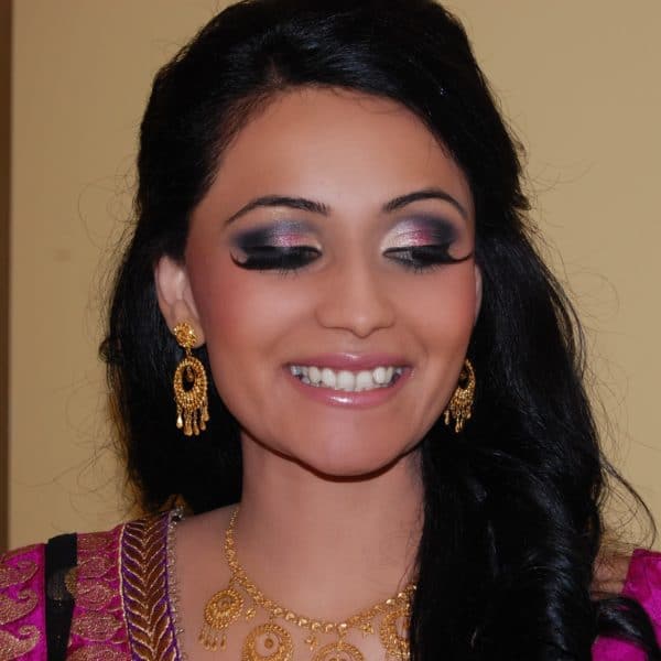 Bold eyes are always a crowd pleaser, especially at Indian weddings - hair and makeup by Naz Beauty